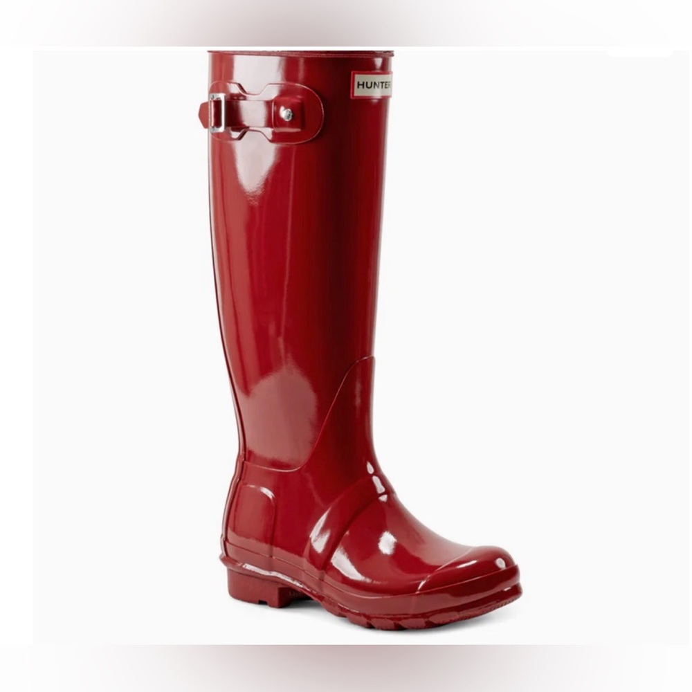 Hunter Women's Military Red Original Tall Gloss Rain Boots
Waterproof Size 7 NWT - Picture 3 of 13